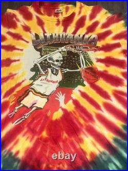 VTG 92 Grateful Dead Lithuania Olympics Single Stitch Tie Dye Shirt XL Made USA
