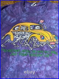VTG 94 Grateful Dead TShirt Dead Xing Keep On Truckin Liquid Blue XL Made In USA