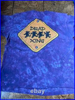 VTG 94 Grateful Dead TShirt Dead Xing Keep On Truckin Liquid Blue XL Made In USA