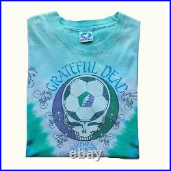 VTG GRATEFUL DEAD PLAYIN IN THE FIELD 90s LIQUID BLUE TIE DYE MENs T SHIRT SZ XL