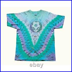 VTG GRATEFUL DEAD PLAYIN IN THE FIELD 90s LIQUID BLUE TIE DYE MENs T SHIRT SZ XL