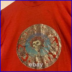 VTG Grateful Dead 70s 80s Tour Concert Band Tee Single Stitch T-Shirt Red S