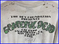 VTG Grateful Dead 90s Panther Rex Foundation Thrashed Burnout Worn Wip T-Shirt L