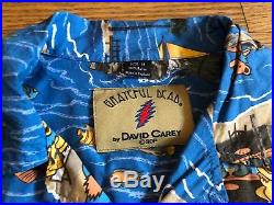 VTG Grateful Dead Hawaiian Shirt David Carey Mens M RARE Dancing Bears