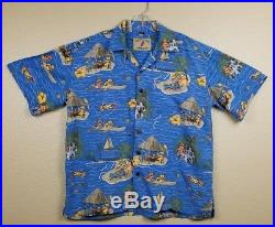 VTG Grateful Dead Hawaiian Shirt David Carey Sz L RARE Dancing Bears Button Top