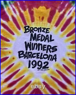 VTG Grateful Dead Lithuania 1992 Tie Dye Barcelona Bronze Medal Olympic T Shirt