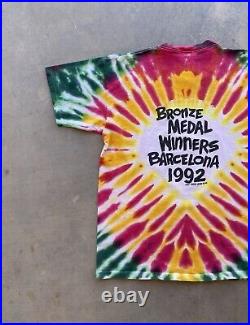 VTG Grateful Dead Lithuania 1992 Tie Dye Barcelona Bronze Medal Olympic T Shirt