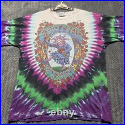 VTG Grateful Dead Seasons of the Dead Tie-Dye T-Shirt Men's XL Liquid Blue 1993