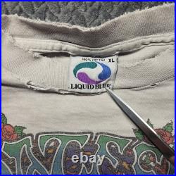 VTG Grateful Dead Seasons of the Dead Tie-Dye T-Shirt Men's XL Liquid Blue 1993
