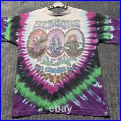 VTG Grateful Dead Seasons of the Dead Tie-Dye T-Shirt Men's XL Liquid Blue 1993
