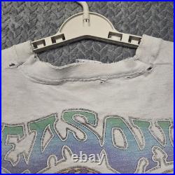 VTG Grateful Dead Seasons of the Dead Tie-Dye T-Shirt Men's XL Liquid Blue 1993