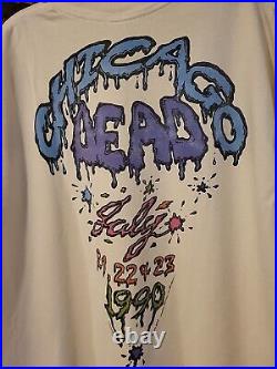VTG Grateful Dead T-Shirt 1990 Chicago Dead July 21, 22, 23 Liquid Blue USA XL