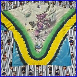 VTG Liquid Blue Distressed Grateful Dead Headers FC Graphic Tie-Dye T shirt XL