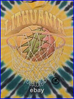VTG ORIGINAL 96 Grateful Dead Lithuania Basketball Olympic Tye Dye T Shirt Anvil