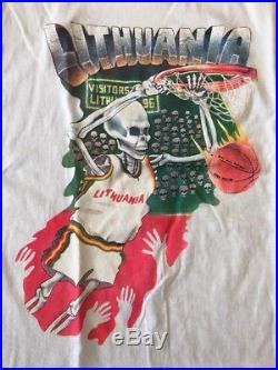 VTG Original Grateful Dead 92 Lithuania Olympics Basketball T-Shirt SZ L New
