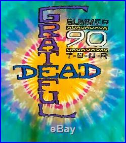 Very Rare Amazing Grateful Dead 1990 Tour Vtg Tour XL T Shirt Authen Liquid Blue