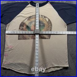 Vintage 1970 Grateful Dead Blues for Allah Shirt Mens Large Beige Blue Raglan