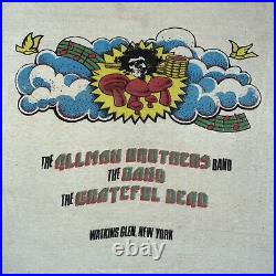 Vintage 1973 Grateful Dead The Band Allman Brothers Watkins Glen T-Shirt 70s