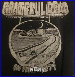 Vintage 1977 Grateful Dead T Shirt On The Road Tour Concert Band Skull 1970s