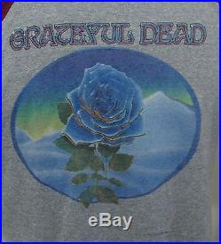 Vintage 1981 Tour Grateful Dead Stanley/Mouse Blue Rose T-Shirt Mens L