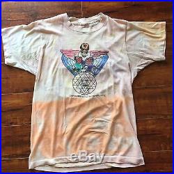 Vintage 1984 GRATEFUL DEAD Tour Concert Band Shirt, 80s 1980s Paper Thin Tie Dye