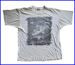 Vintage 1984 Grateful Dead Dark Star Rick Powers Liquid Blue Shirt Size XL