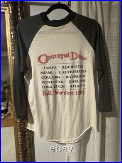 Vintage 1985 Grateful Dead Raglan Tour Shirt Original, Not a Reproduction