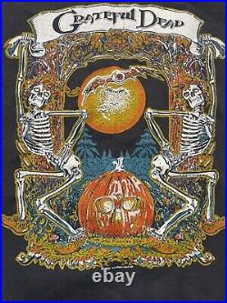 Vintage 1985 Grateful Dead T-Shirt Fall Winter Tour Tee Kinnard Halloween L