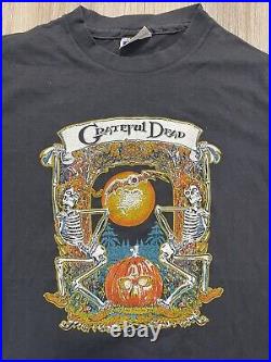 Vintage 1985 Grateful Dead T-Shirt Fall Winter Tour Tee Kinnard Halloween L