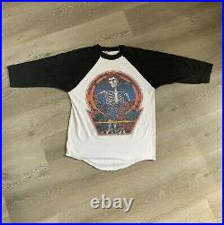 Vintage 1985 Grateful Dead Tour T Shirt Raglan Sleeve Tee in Size L