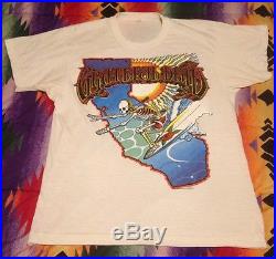 Vintage 1986 Grateful Dead Surfing Skeleton T-Shirt Large California Griffin GDP