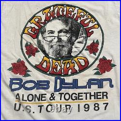 Vintage 1987 GRATEFUL DEAD Bob Dylan Alone & Together US Tour Shirt Sz XL RARE