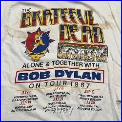 Vintage 1987 GRATEFUL DEAD Bob Dylan Alone & Together US Tour Shirt Sz XL RARE