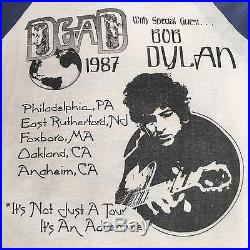 Vintage 1987 Grateful Dead Bob Dylan Original Tour Shirt