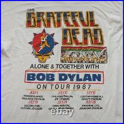 Vintage 1987 Grateful Dead Bob Dylan Summer Tour Tshirt Shirt Rock Band