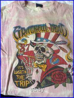 Vintage 1987 Grateful Dead Fall Tour Shirt It's Worth The Trip White Size Large
