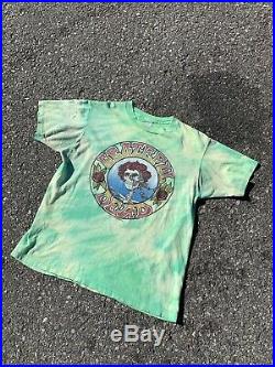 Vintage 1988 Grateful Dead Shirt Tie Dye Single Stitch Rap Tee Liquid Blue