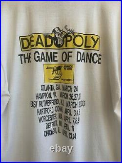 Vintage 1988 Grateful Dead Worcester 4/7/88 Deadopoly Game of Dance Tee Shirt XL