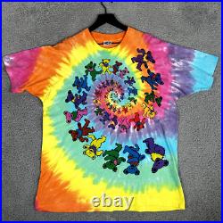 Vintage 1989 Grateful Dead Dancing Bear Shirt Size XL Liquid Blue Single Stitch