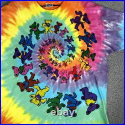 Vintage 1989 Grateful Dead Dancing Bear Shirt Size XL Liquid Blue Single Stitch