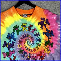 Vintage 1989 Grateful Dead Dancing Bear Shirt Size XL Liquid Blue Single Stitch