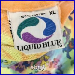 Vintage 1989 Grateful Dead Spiral Teddy Bears Liquid Blue Tie Dye T-Shirt Sz XL