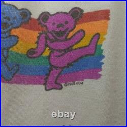 Vintage 1989 Grateful Dead Tie Dye Rainbow Graphic Bears T Shirt
