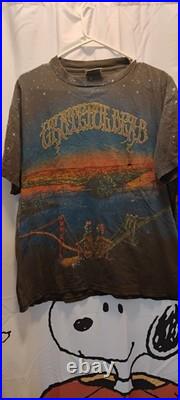Vintage 1990 AOP Grateful Dead Shirt Flaws, Size Large Vintage 1990 AOP Grateful Dead Shirt Flaws, Size Large