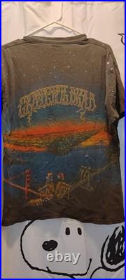 Vintage 1990 AOP Grateful Dead Shirt Flaws, Size Large