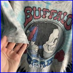 Vintage 1990 Grateful Dead Buffalo Dead Tie Dye Shirt XL Liquid Blue
