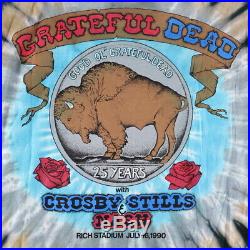 Vintage 1990 Grateful Dead Buffalo Dead Tour Shirt