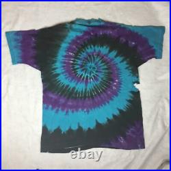 Vintage 1990 Grateful Dead Dancing Skeleton Tour Shirt GDM Liquid Blue Large