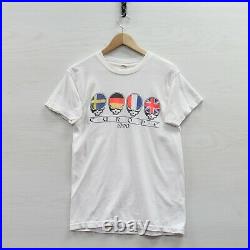 Vintage 1990 Grateful Dead Europe Tour T-Shirt Size Large White 90s Band Tee