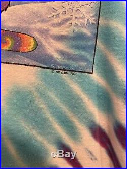 Vintage 1990 Grateful Dead Longsleeve Tie Dye Snowboarding Bears T-Shirt Size XL